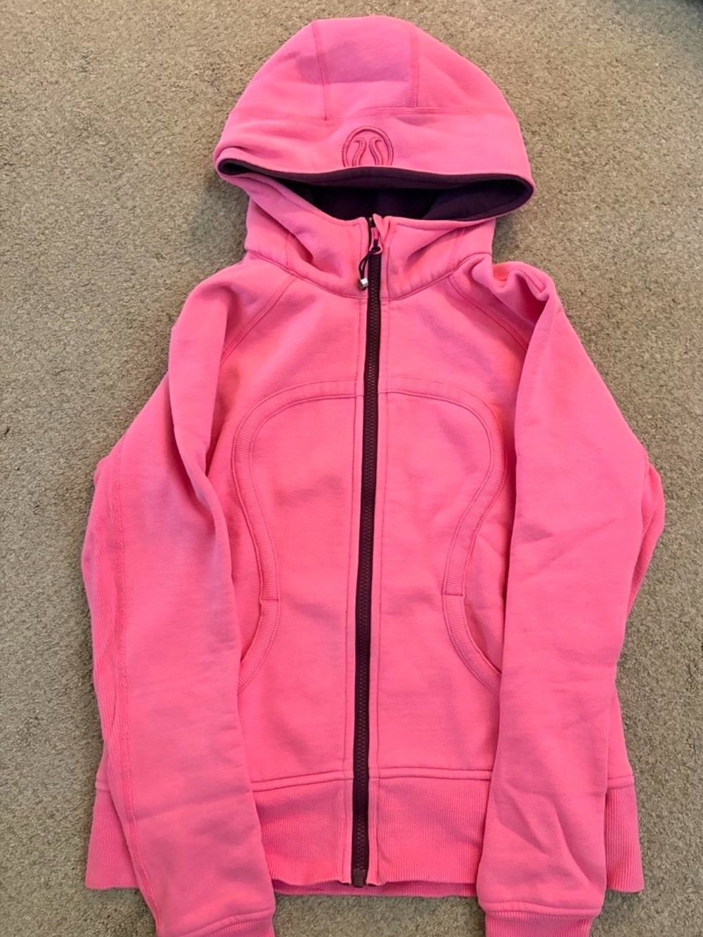 lululemon athletica Girls' Pink Hooded Zip-Up Sweatshirt